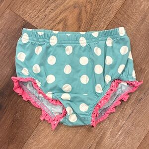 Matilda Jane Blue Polka Dot Bloomers Diaper Cover Pink Ruffles 12-18m